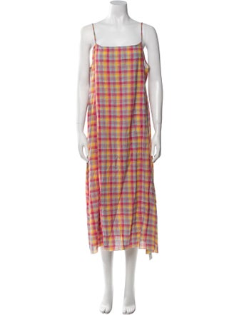 Injiri Plaid Print Long Dress