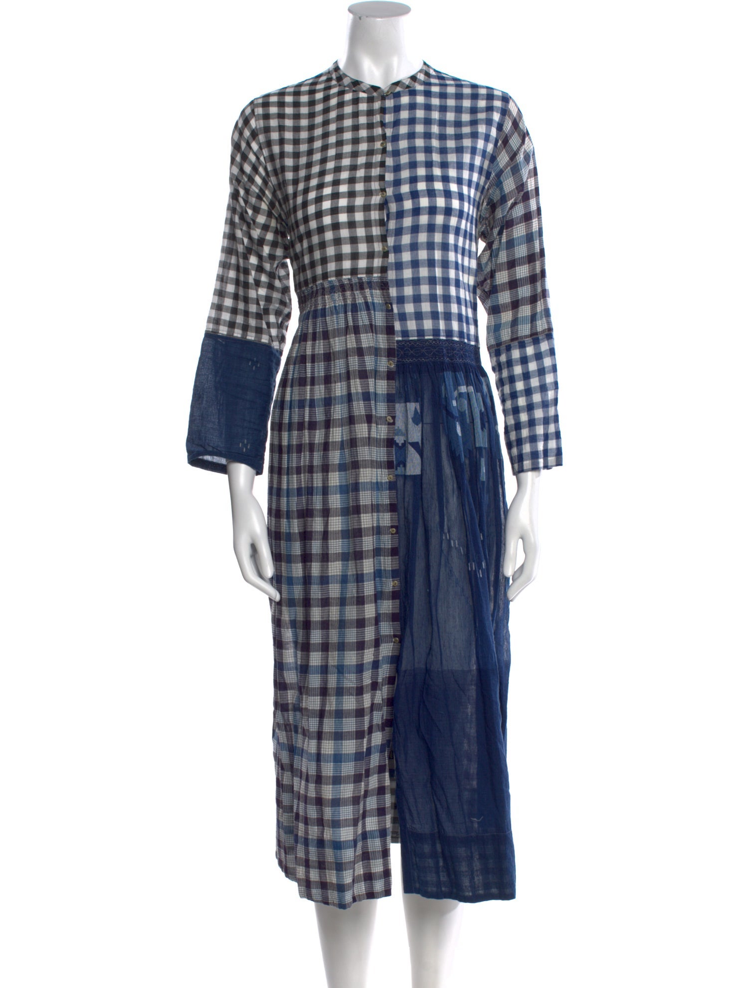 Injiri Plaid Print Midi Length Dress