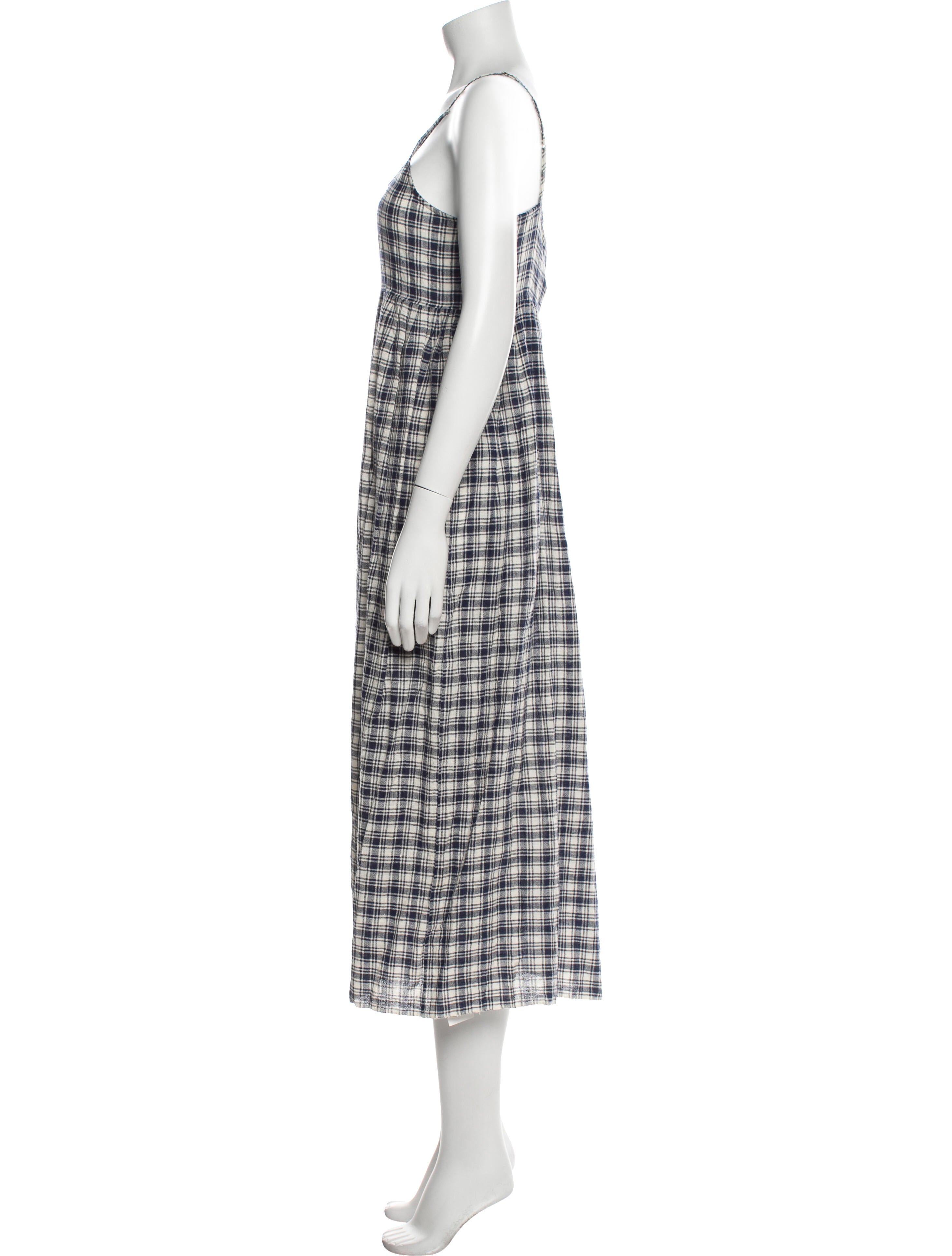 Injiri Plaid Print Midi Length Dress