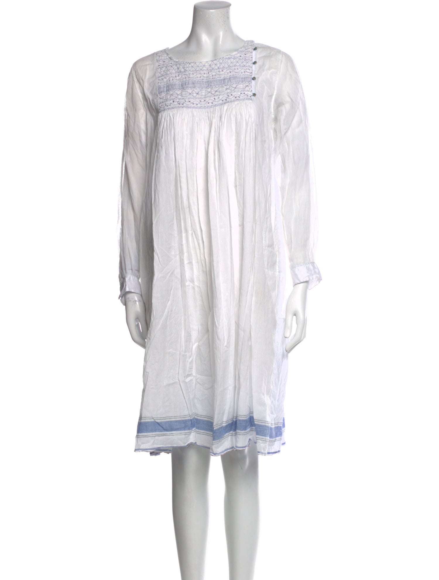 Injiri Bateau Neckline Knee-Length Dress