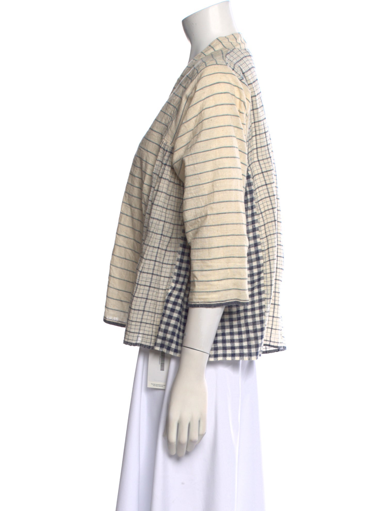 Injiri Striped V-Neck Blouse