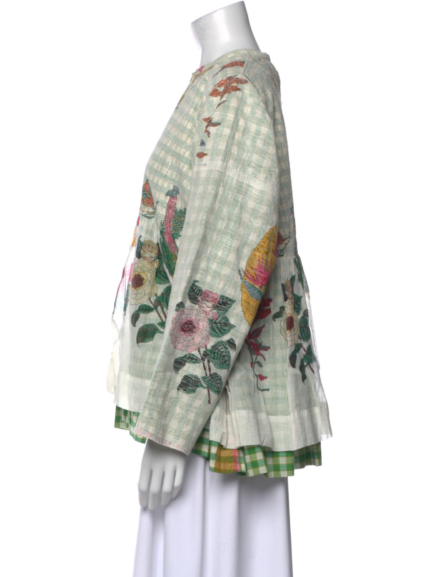 Injiri Plaid Print Crew Neck Top