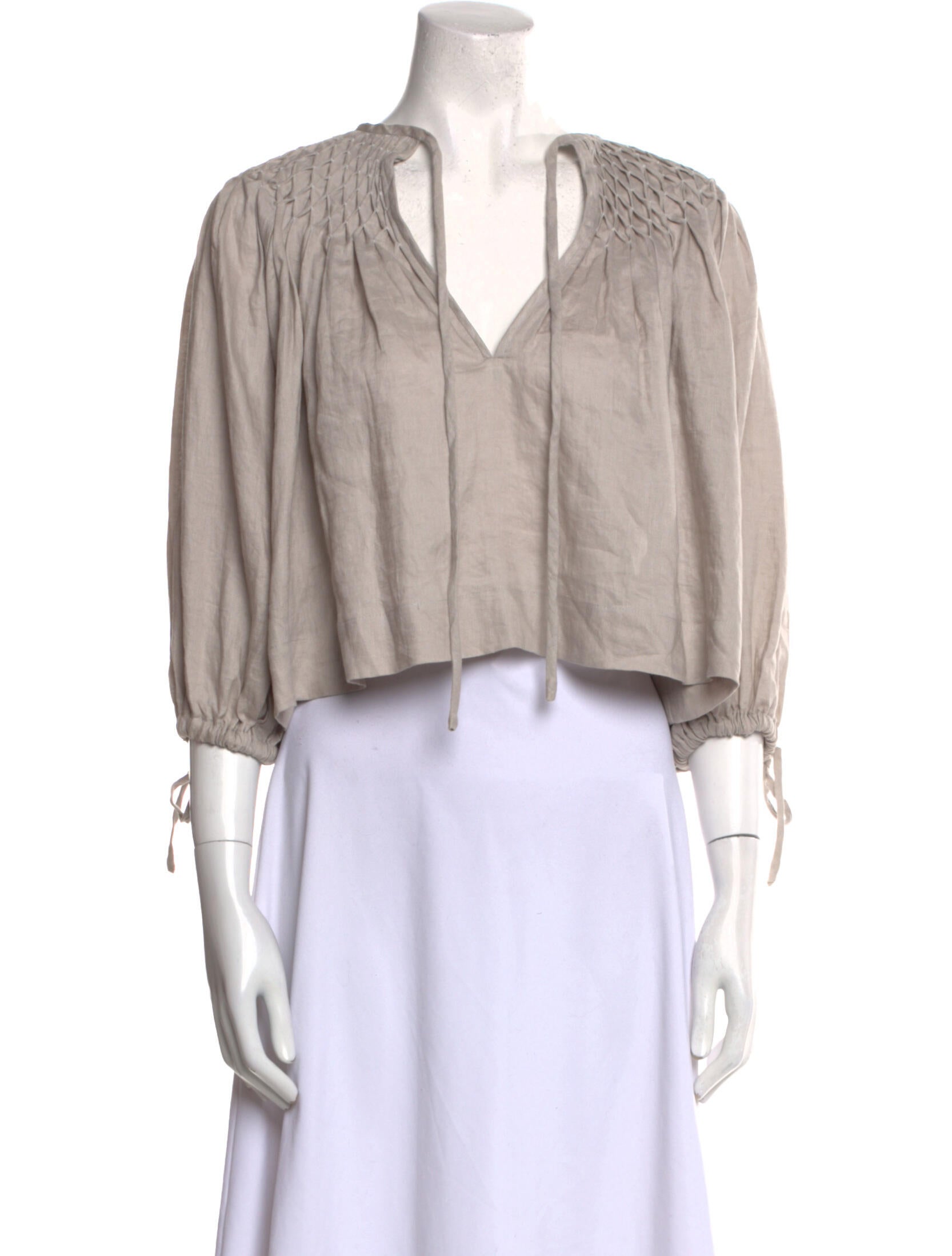 Innika Choo Linen V-Neck Crop Top