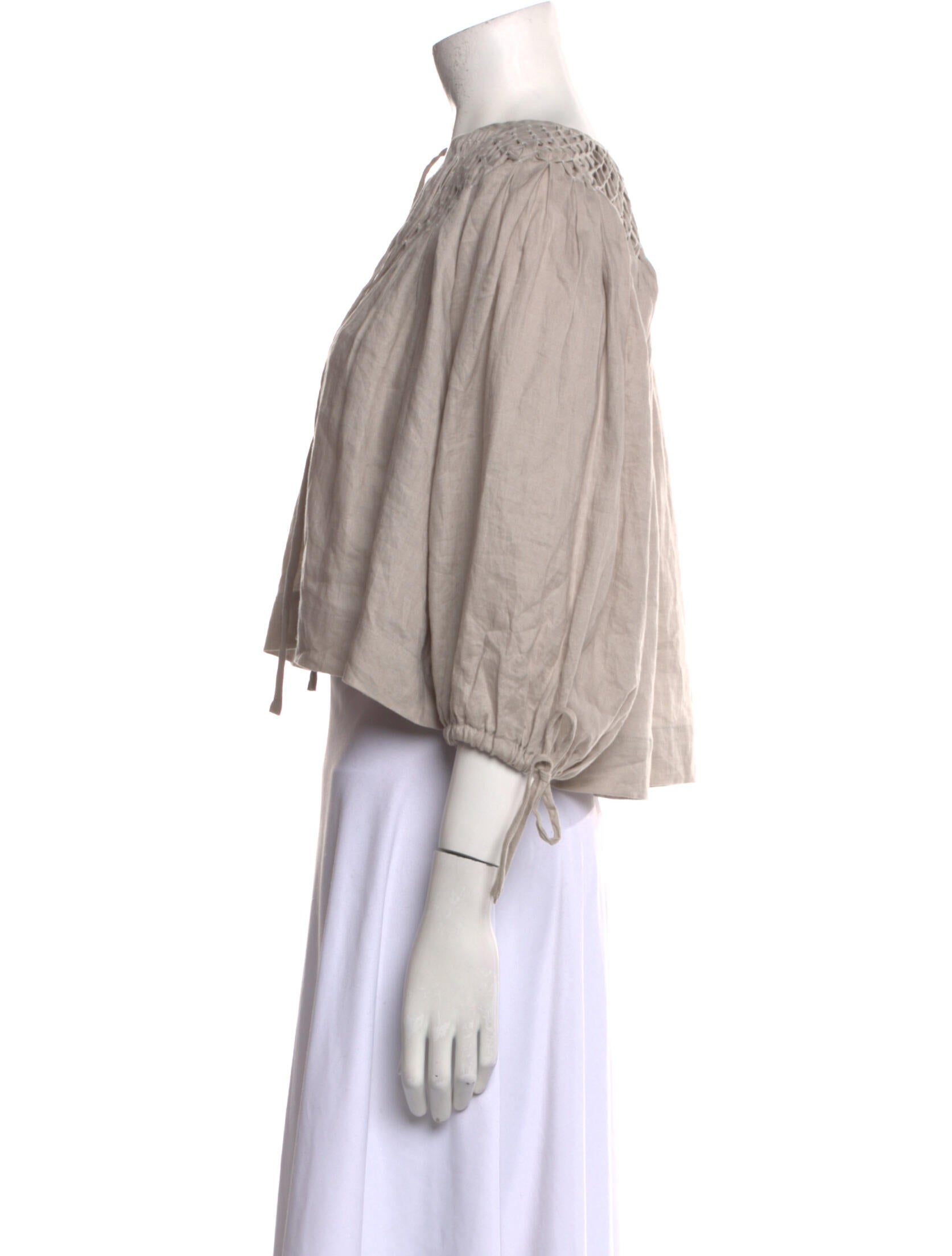 Innika Choo Linen V-Neck Crop Top