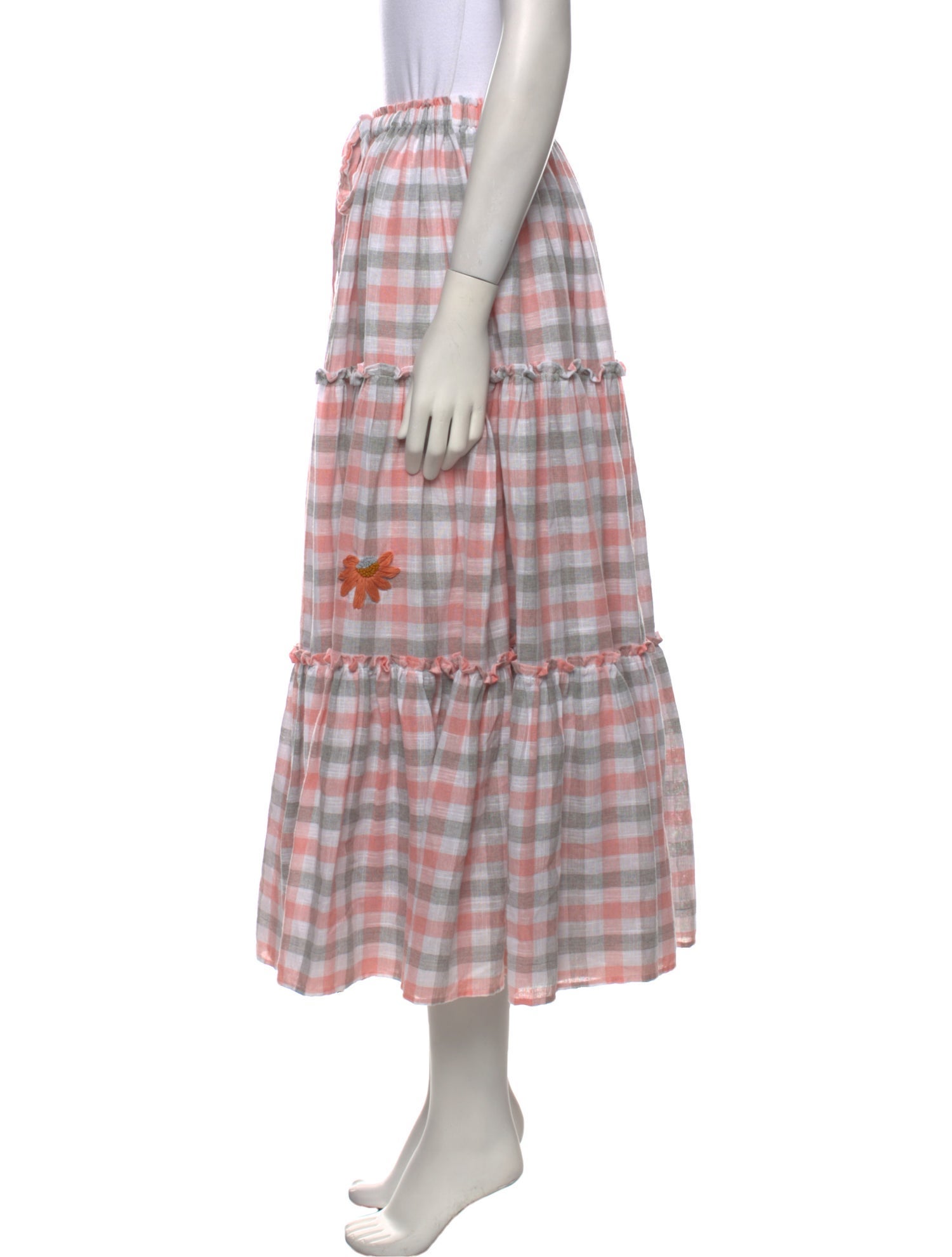 Innika Choo Plaid Print Midi Length Skirt