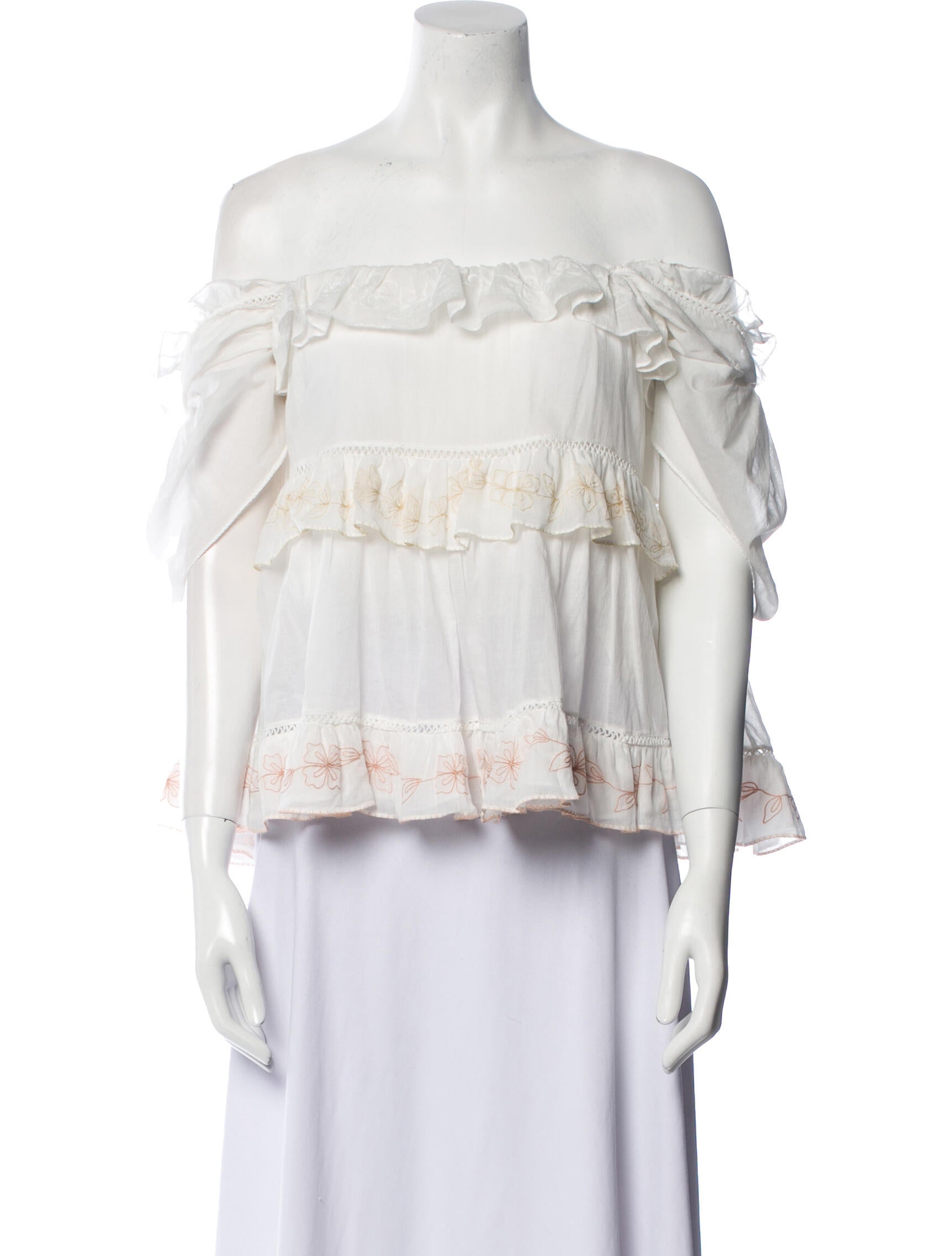 Innika Choo Off-The-Shoulder Three-Quarter Sleeve Blouse