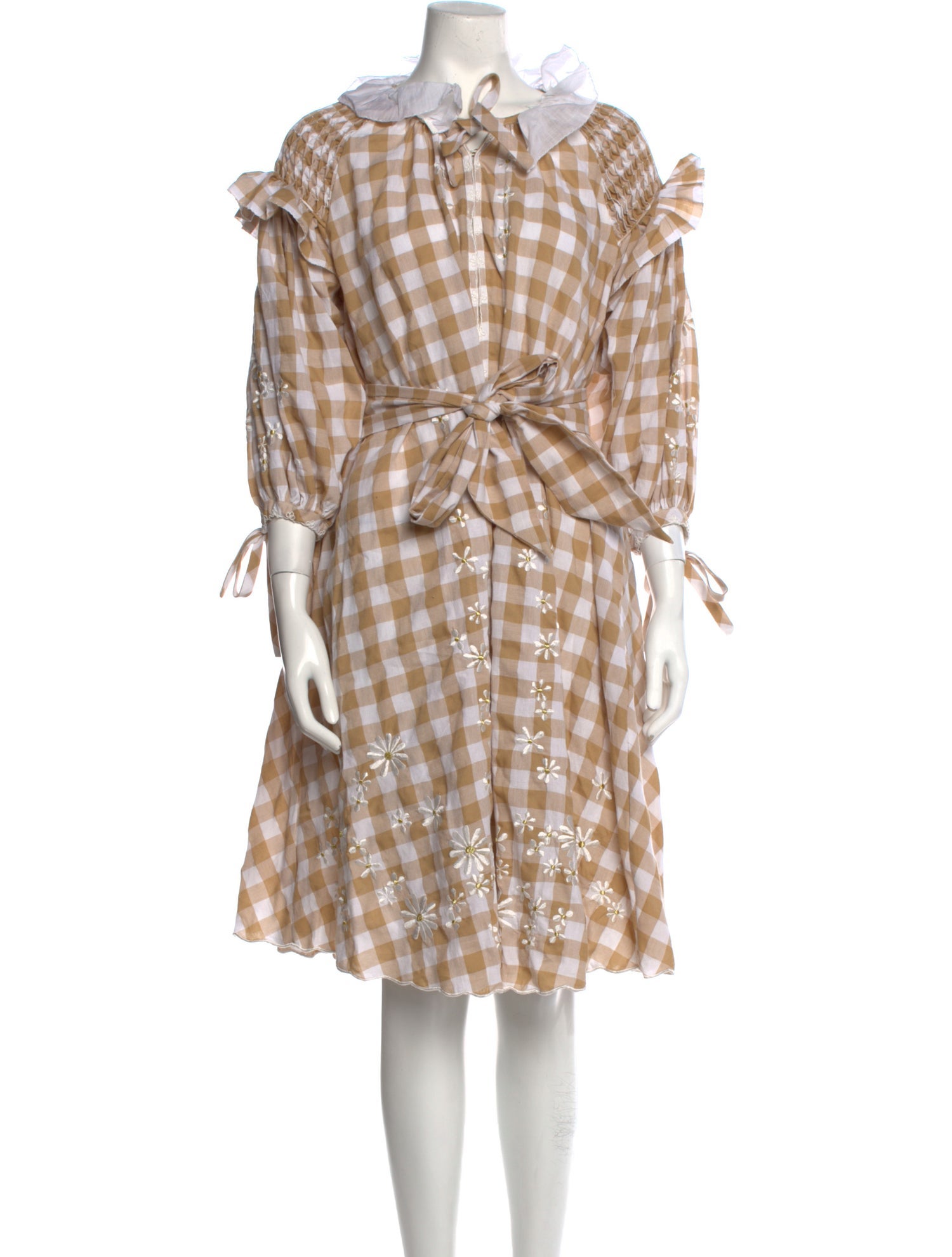 Innika Choo Plaid Print Midi Length Dress