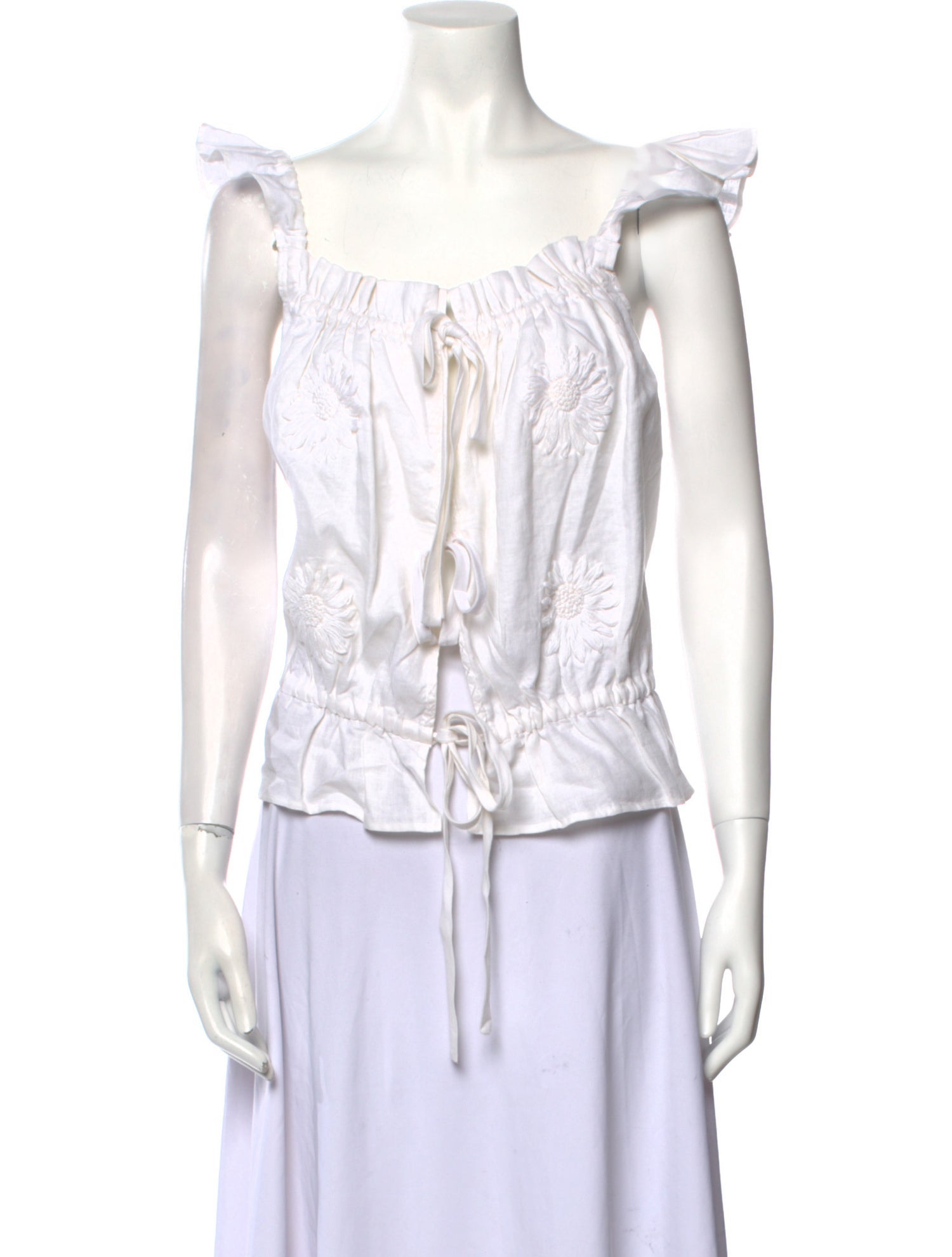 Innika Choo Linen Square Neckline Top