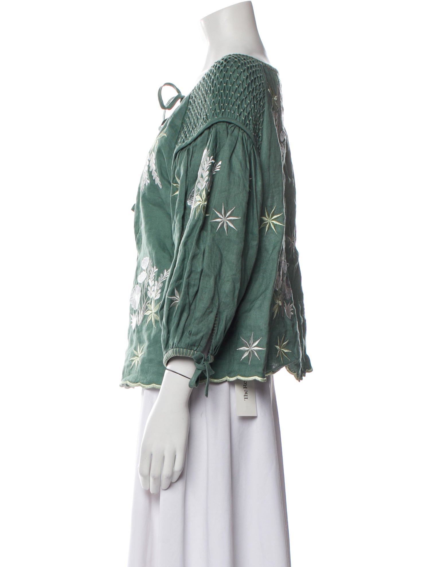 Innika Choo Linen Printed Button-Up Top