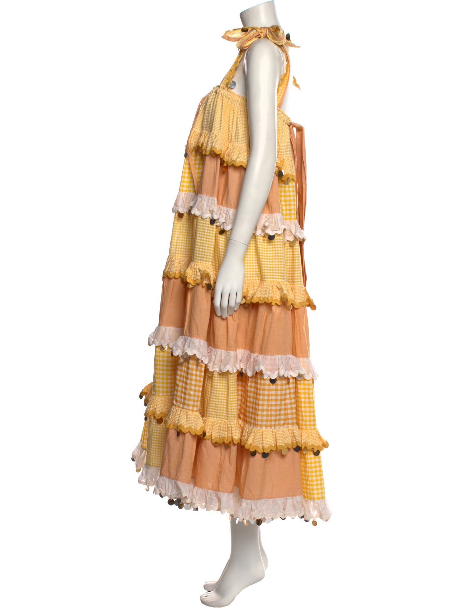 Innika Choo Plaid Print Midi Length Dress