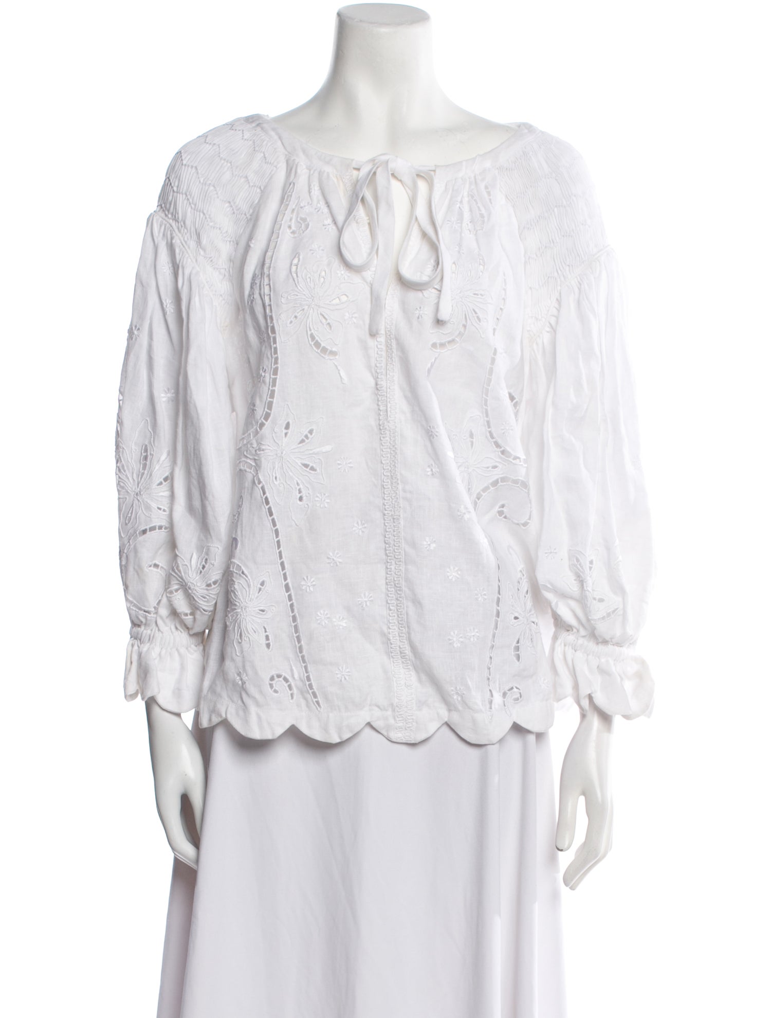Innika Choo Linen Bateau Neckline Blouse