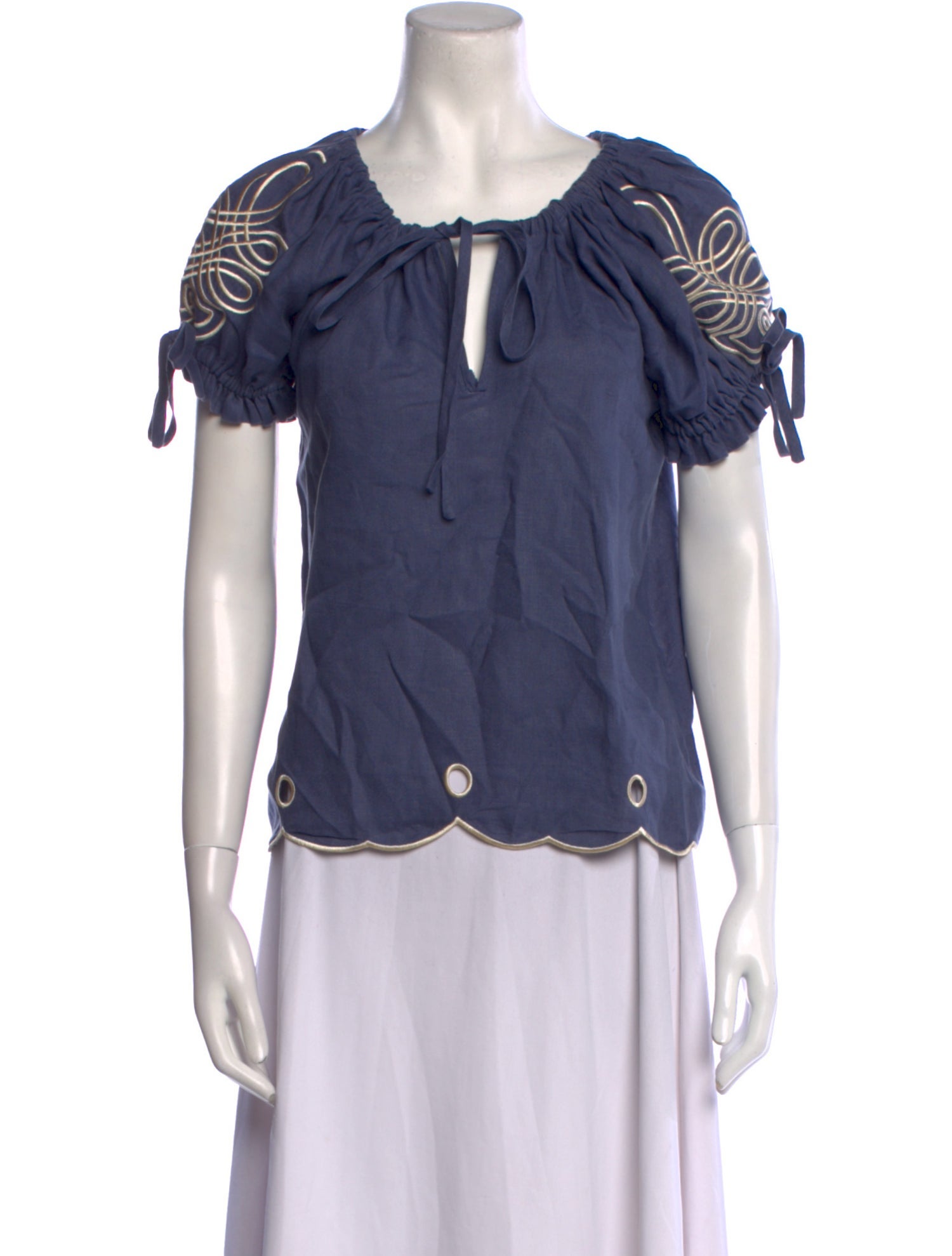 Innika Choo Linen Square Neckline Blouse