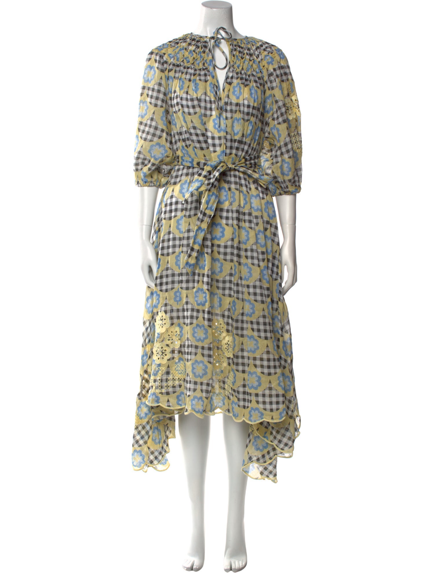 Innika Choo Plaid Print Midi Length Dress