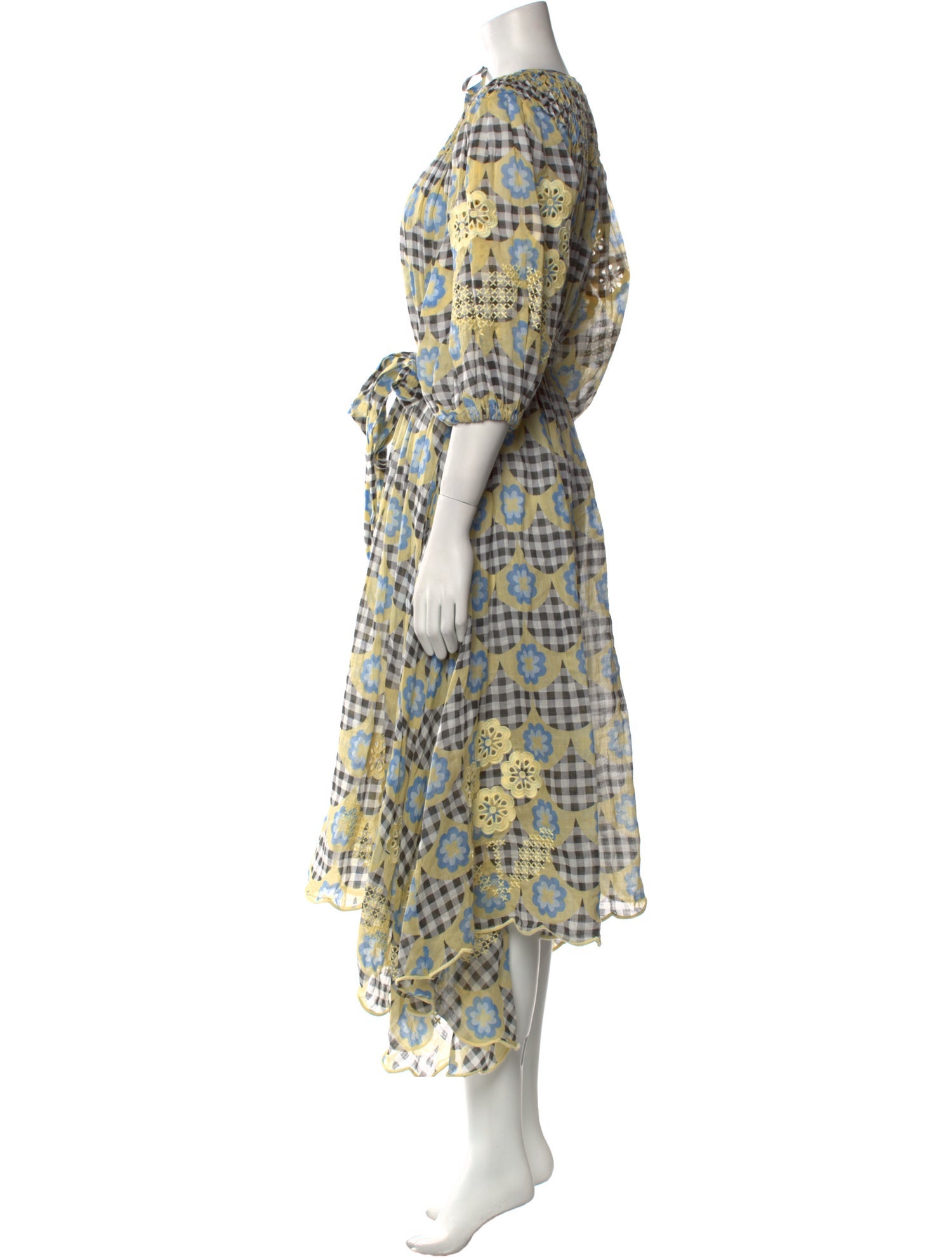 Innika Choo Plaid Print Midi Length Dress