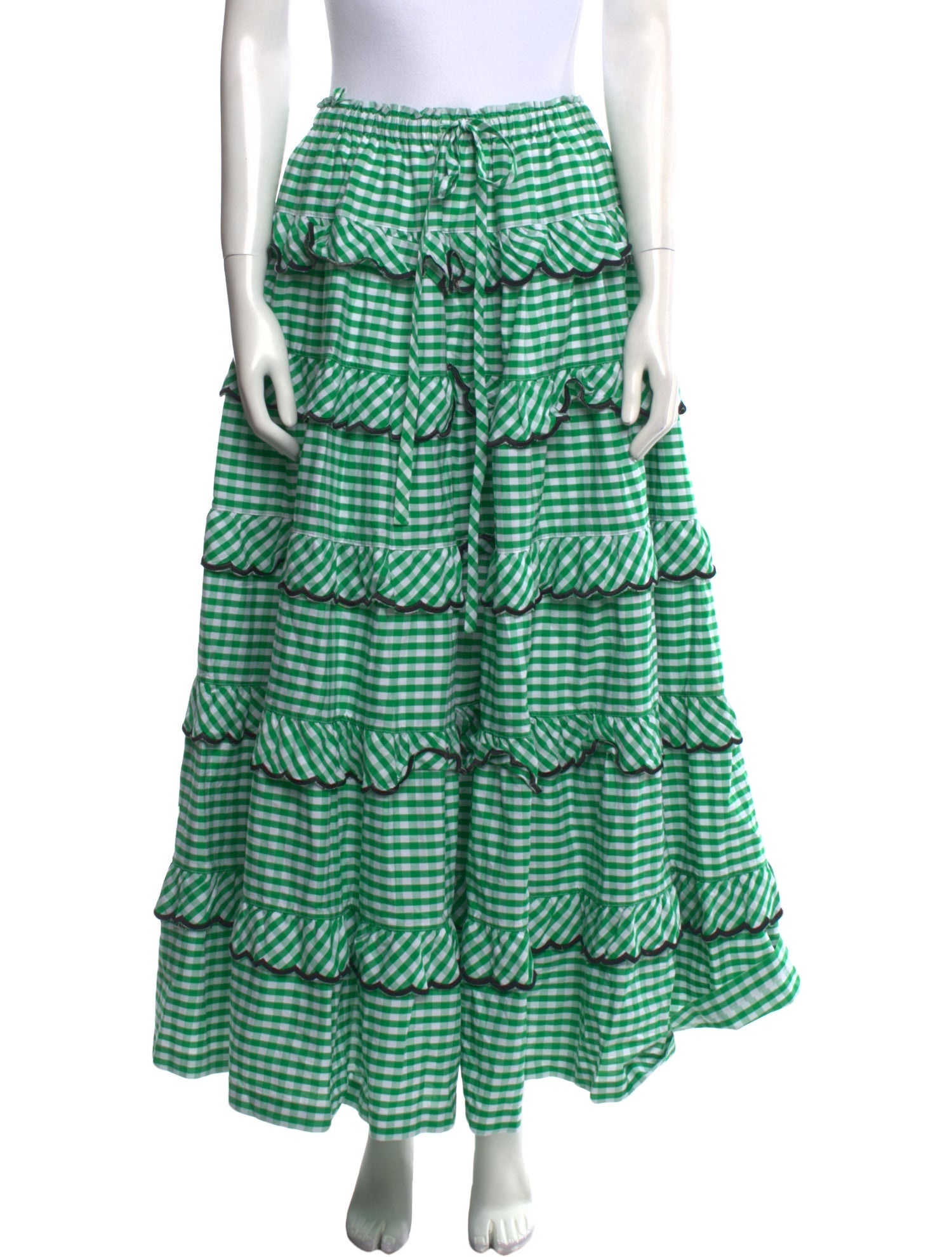 Innika Choo Plaid Print Long Skirt