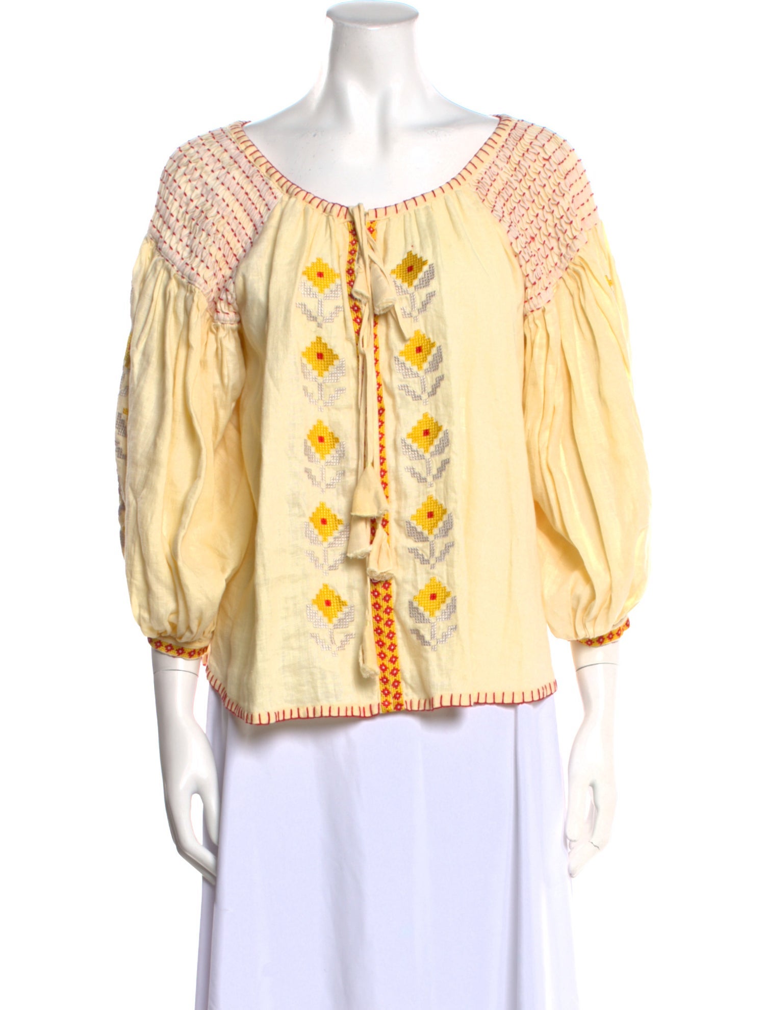 Innika Choo Linen Patterned Blouse