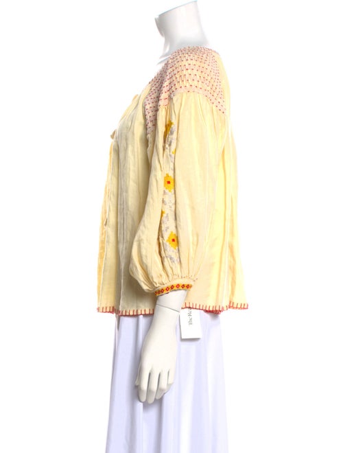 Innika Choo Linen Patterned Blouse