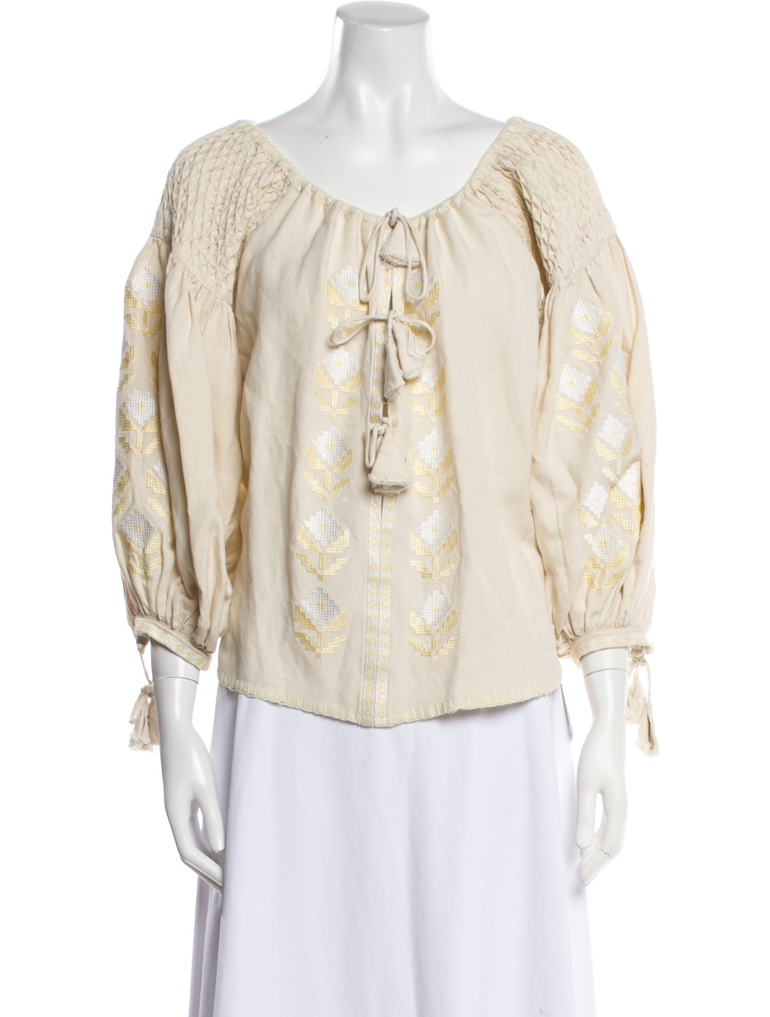 Innika Choo Linen Scoop Neck Blouse