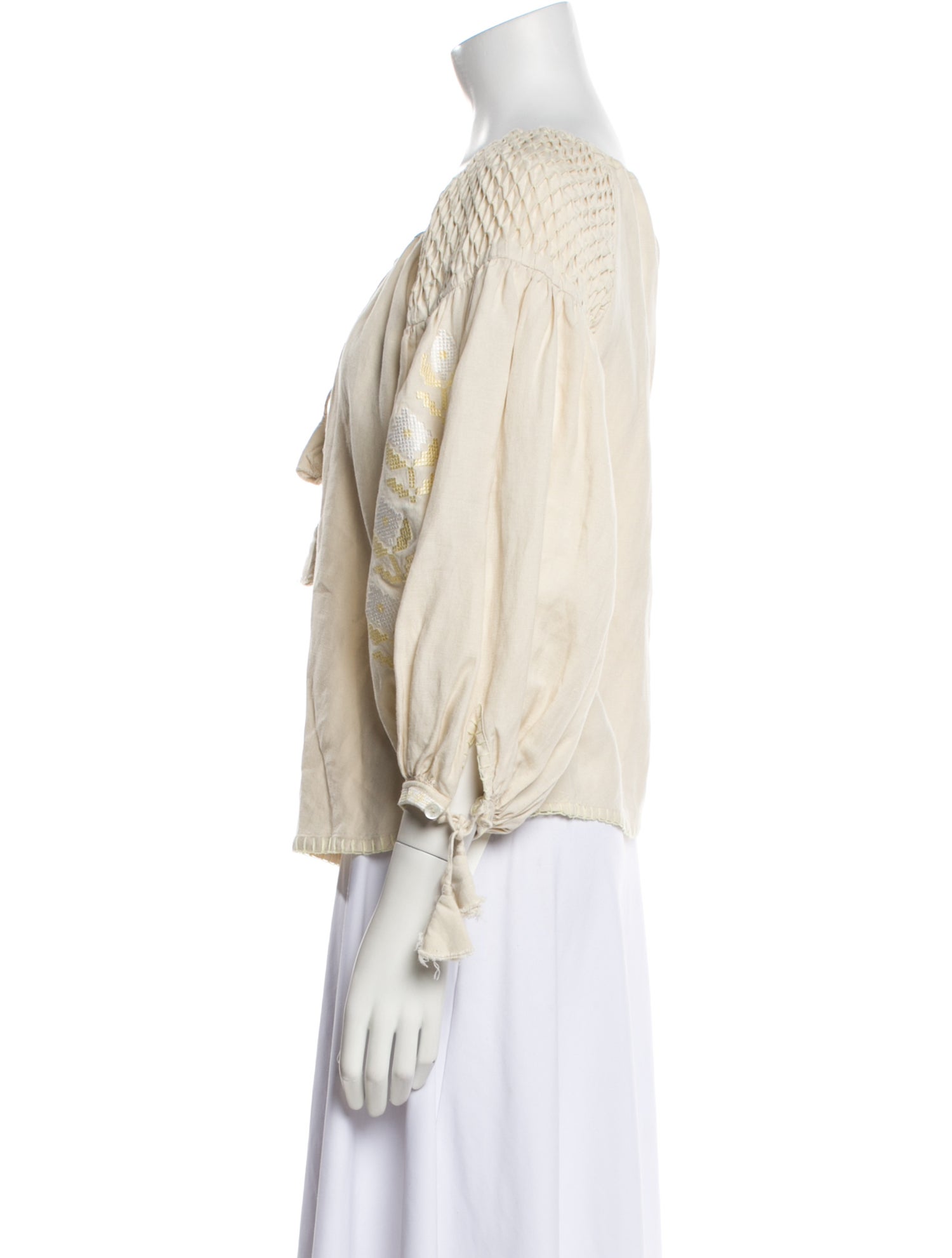 Innika Choo Linen Scoop Neck Blouse