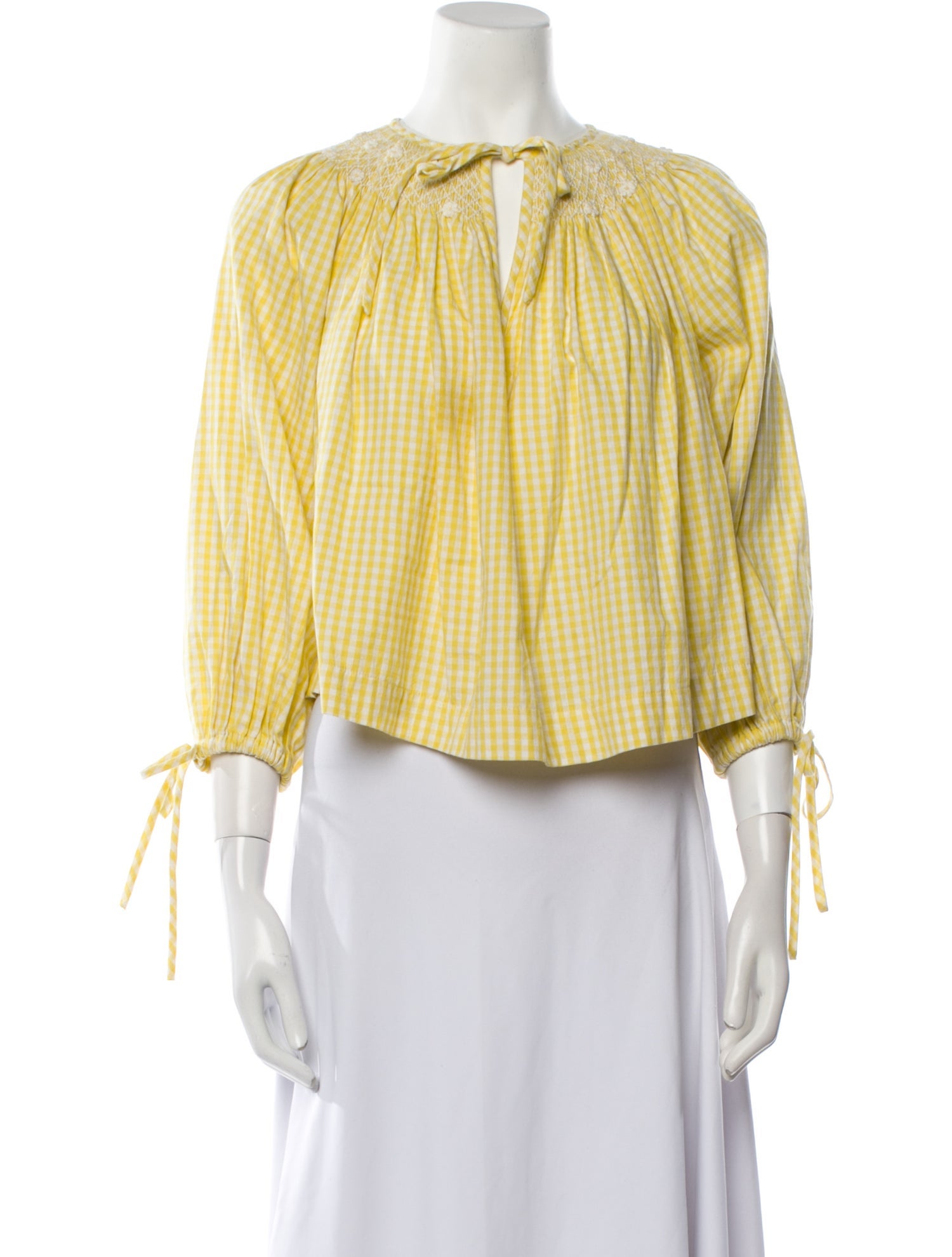 Innika Choo Plaid Print Off-The-Shoulder Crop Top