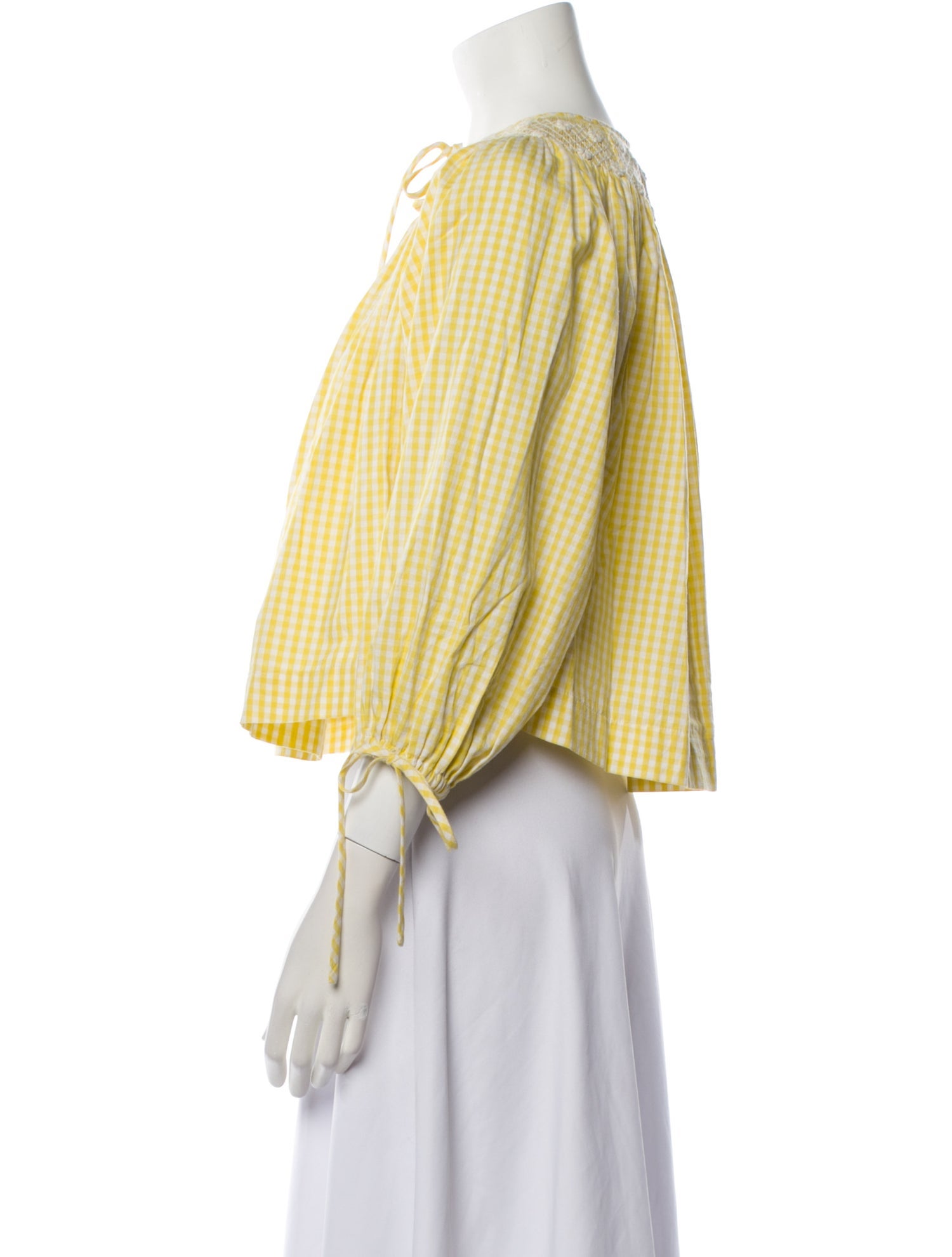 Innika Choo Plaid Print Off-The-Shoulder Crop Top