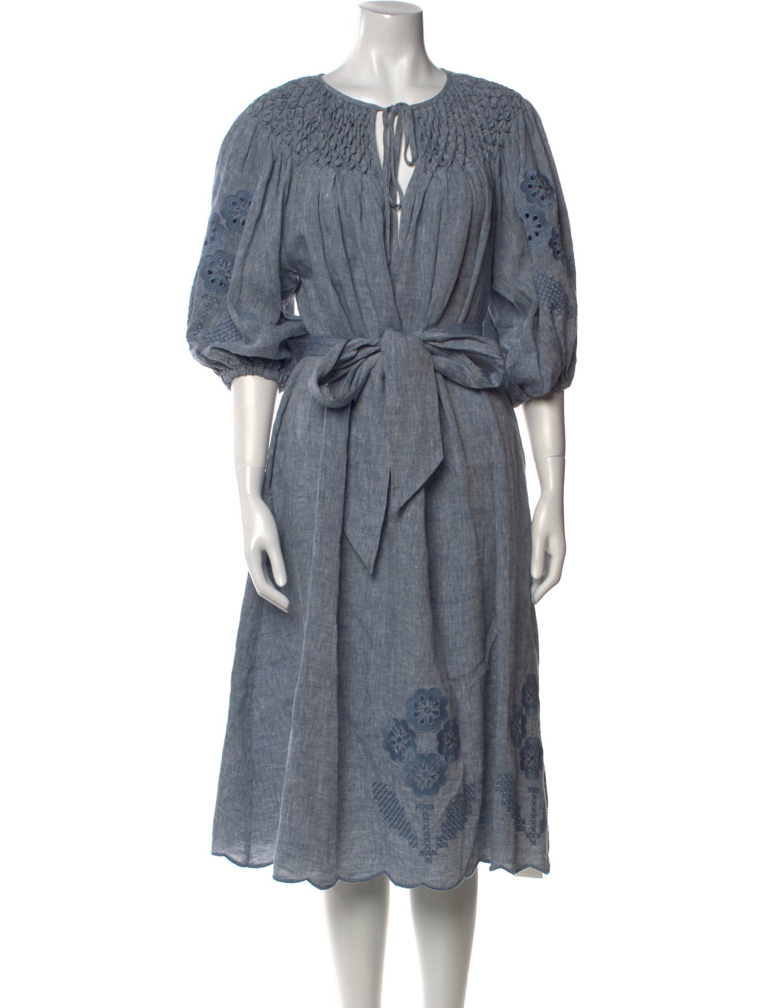 Innika Choo Linen Midi Length Dress