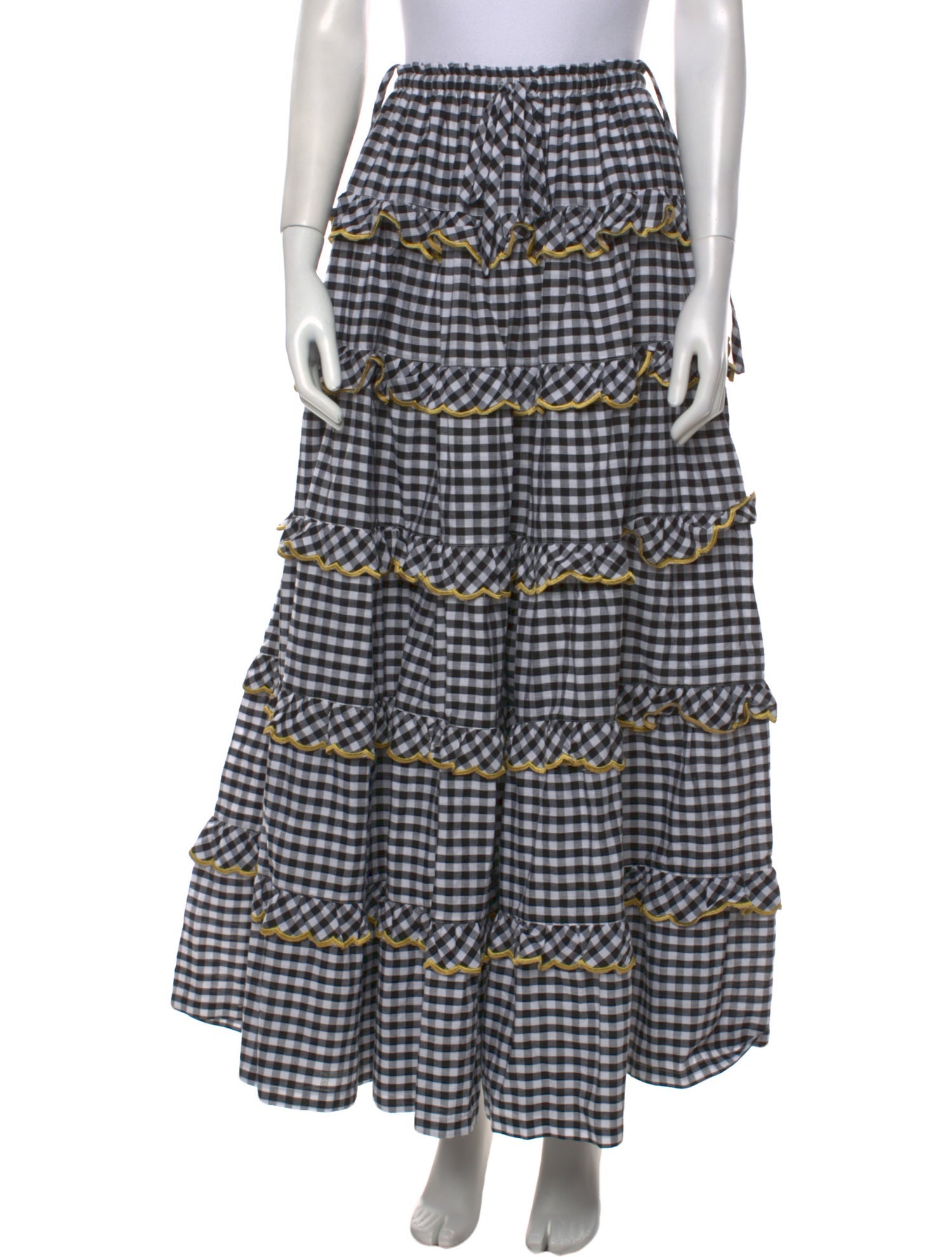 Innika Choo Plaid Print Long Skirt