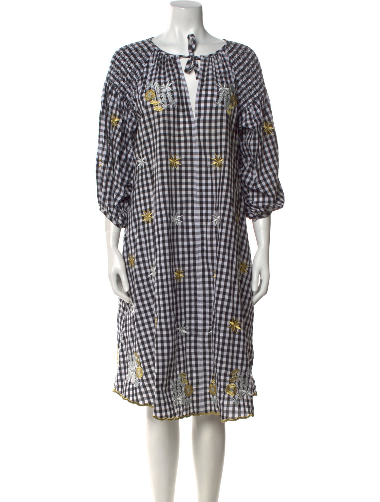 Innika Choo Plaid Print Midi Length Dress