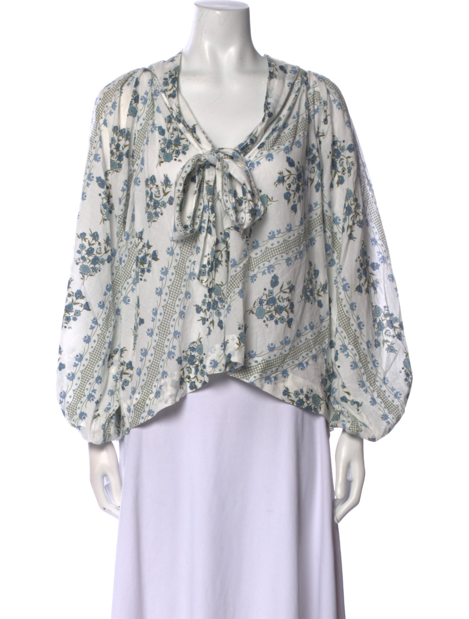 Innika Choo Printed Tie Neck Blouse