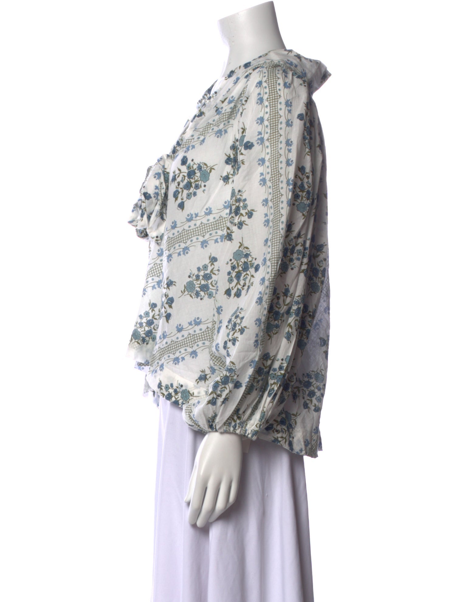 Innika Choo Printed Tie Neck Blouse