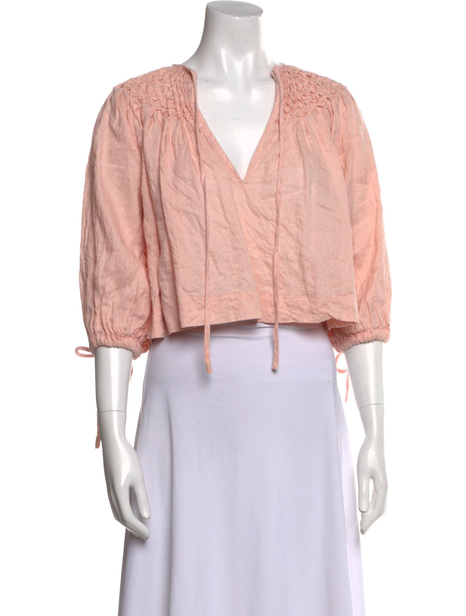 Innika Choo Linen V-Neck Crop Top