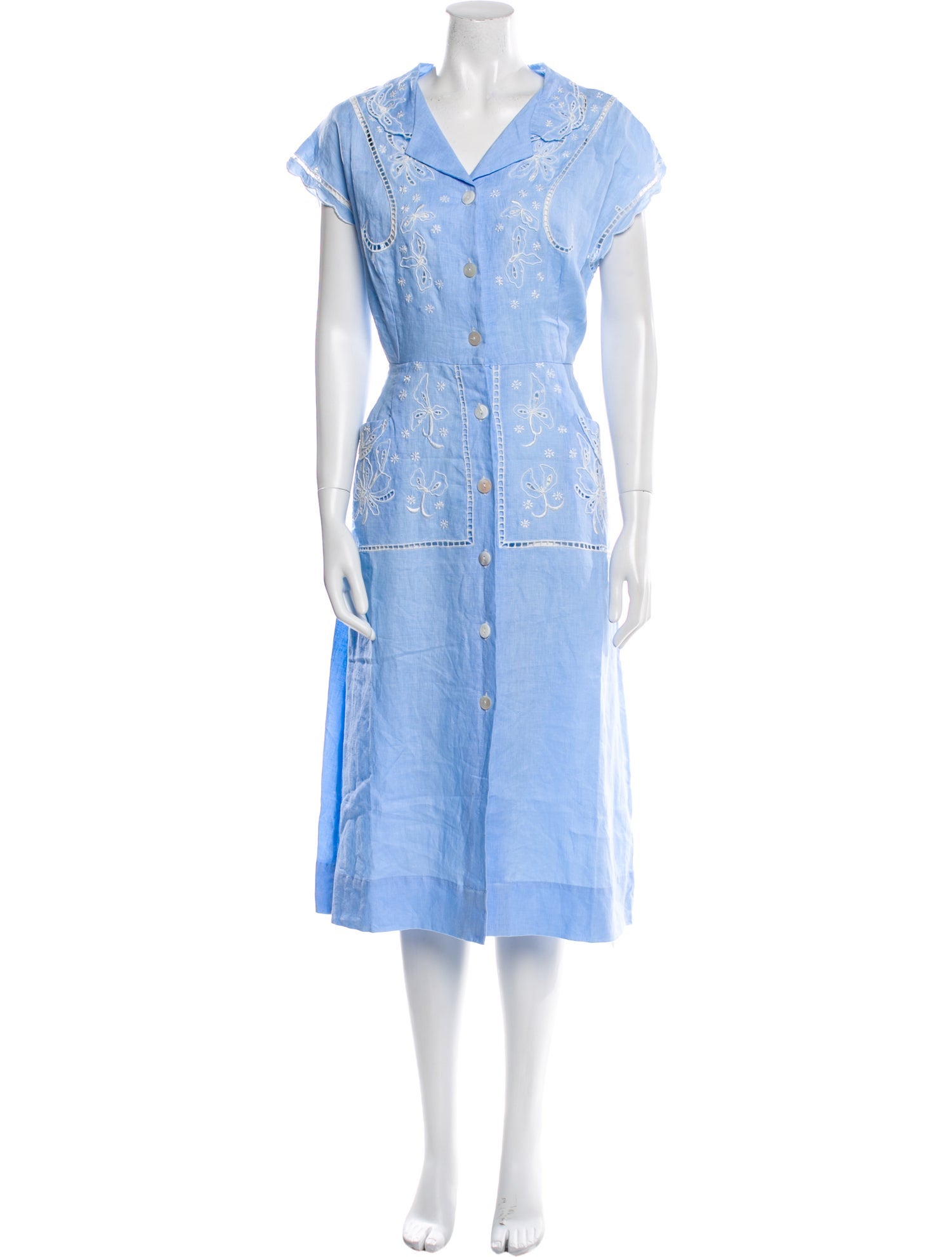 Innika Choo Linen Midi Length Dress