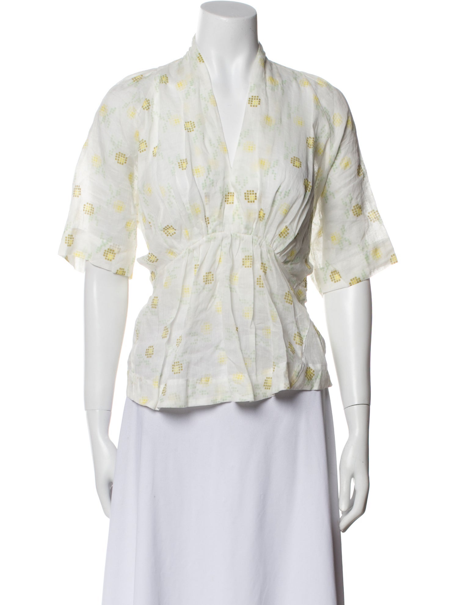 Innika Choo Floral Print V-Neck Button-Up Top