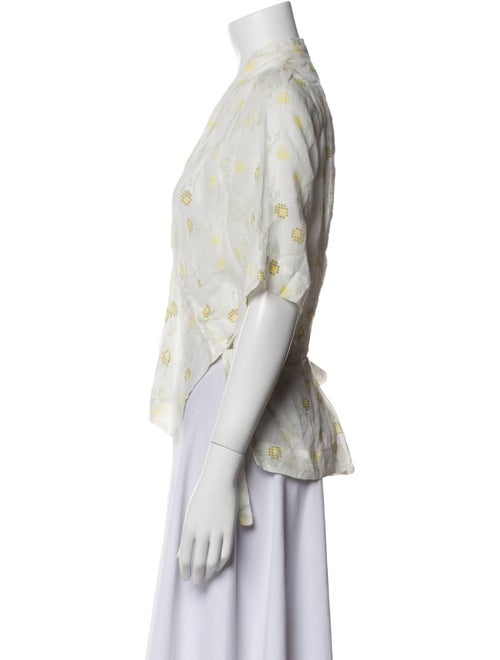 Innika Choo Floral Print V-Neck Button-Up Top