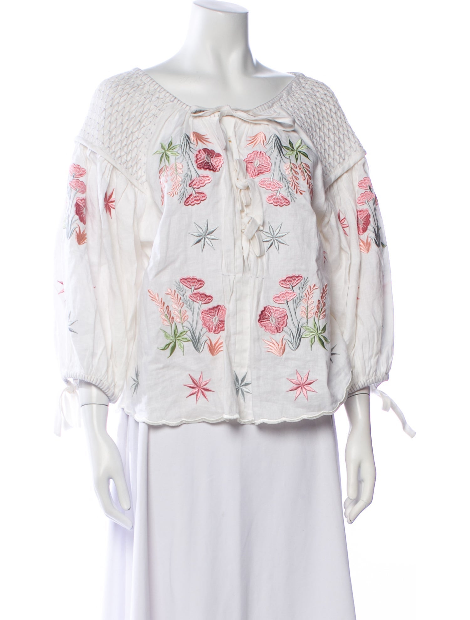 Innika Choo Linen Floral Print Blouse