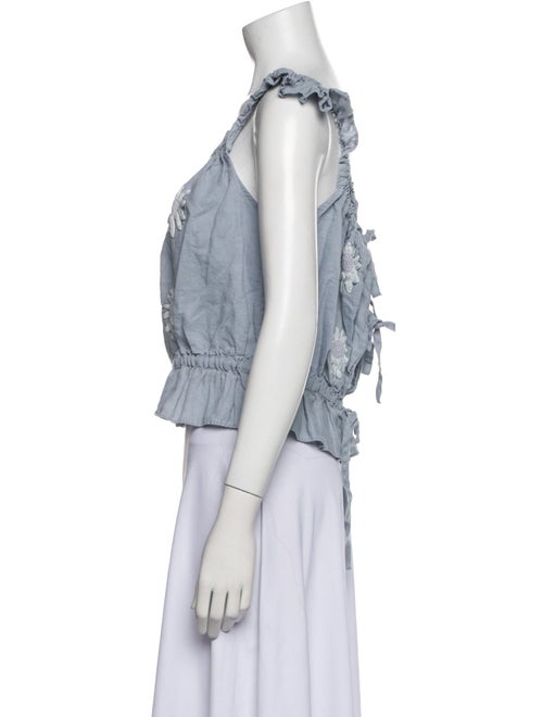 Innika Choo Linen Square Neckline Crop Top