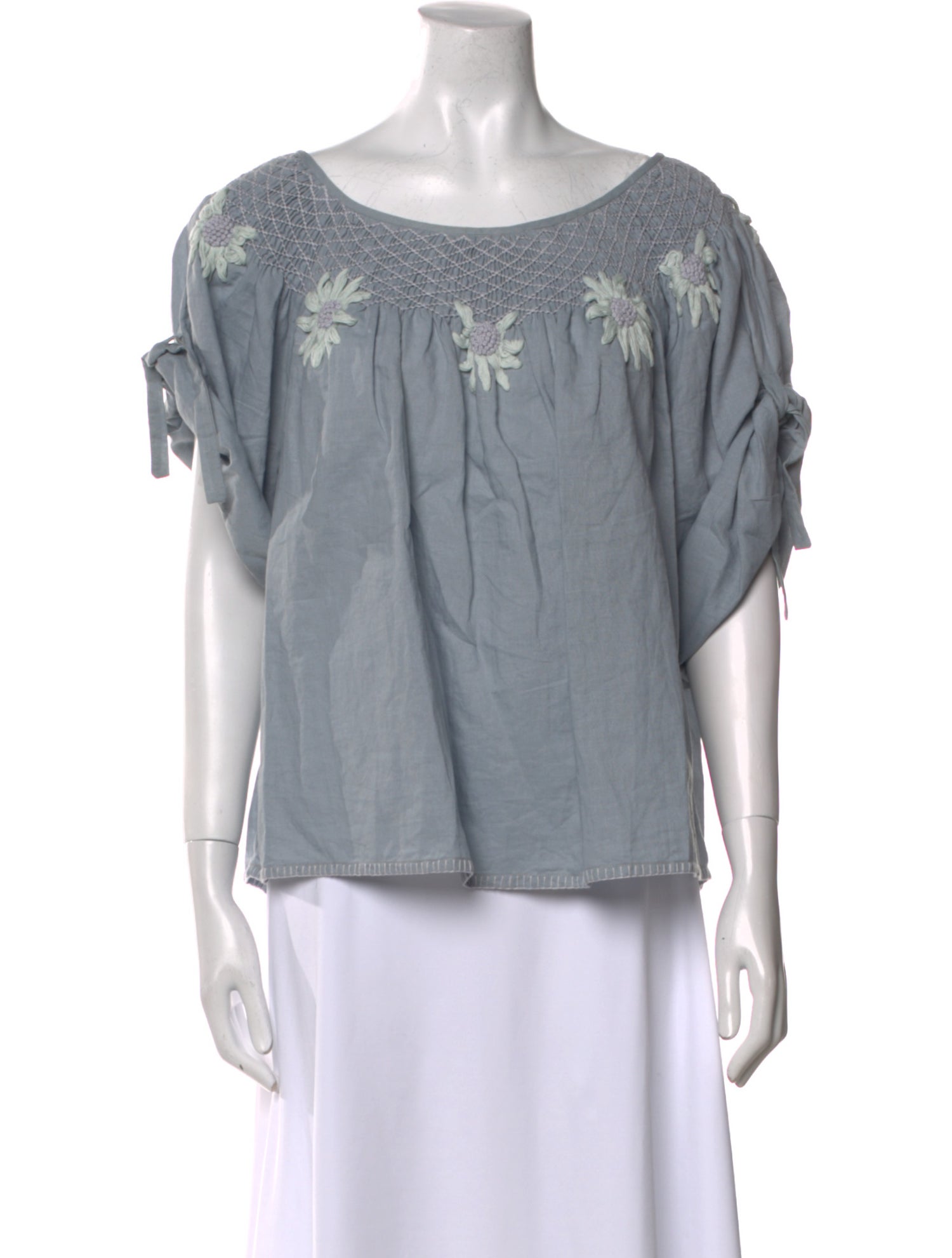 Innika Choo Linen Scoop Neck Blouse