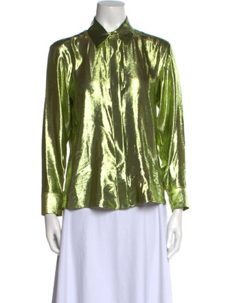 INDRESS Silk Printed Button-Up Top