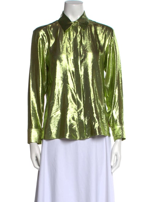 INDRESS Silk Printed Button-Up Top