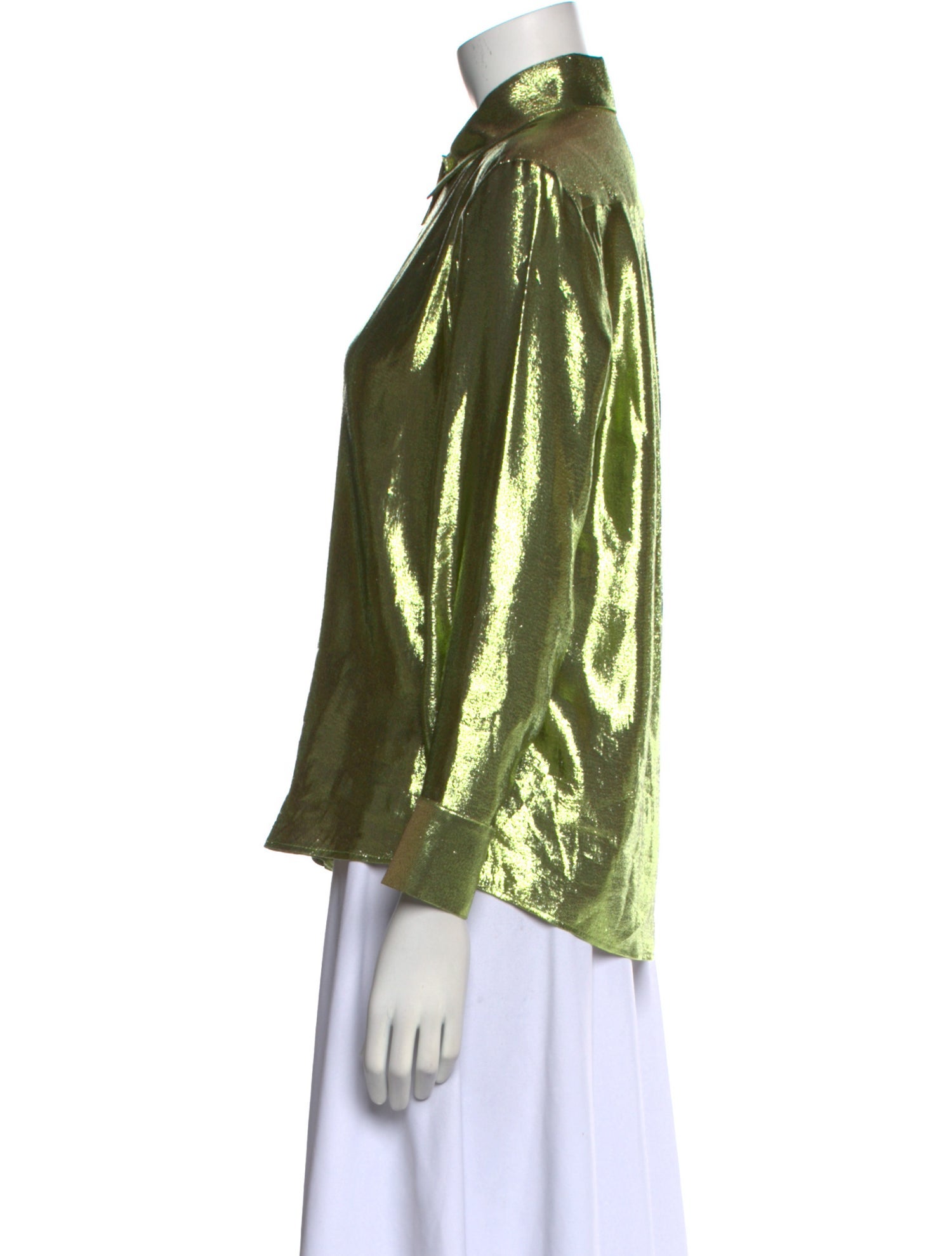 INDRESS Silk Printed Button-Up Top