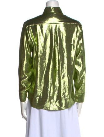 INDRESS Silk Printed Button-Up Top