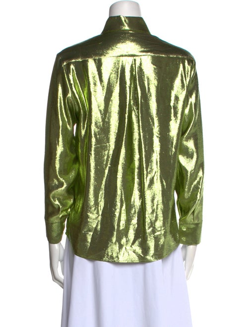 INDRESS Silk Printed Button-Up Top