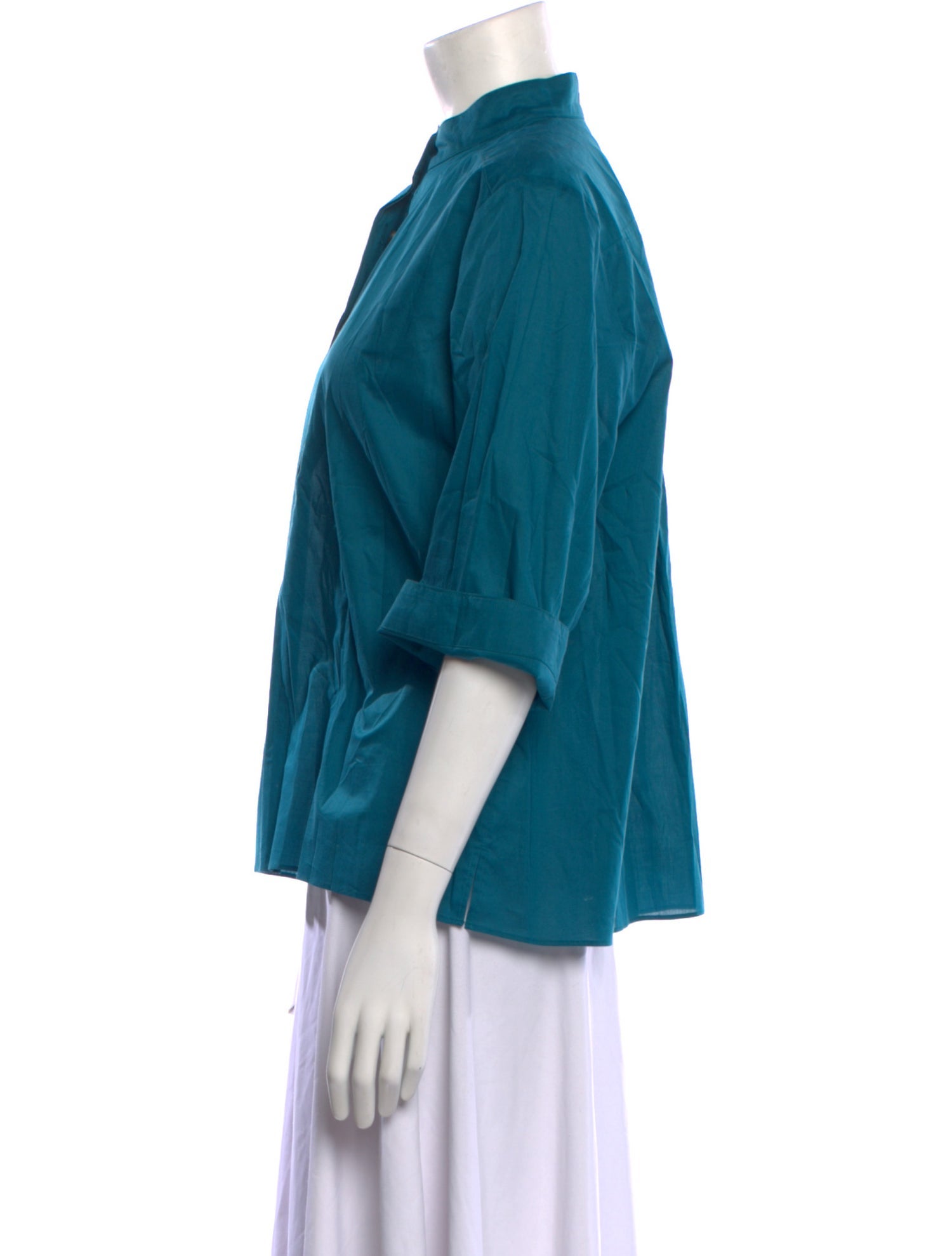 INDRESS Mock Neck Three-Quarter Sleeve Blouse