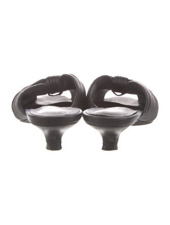 "intentionally _________" Leather Striped Slides