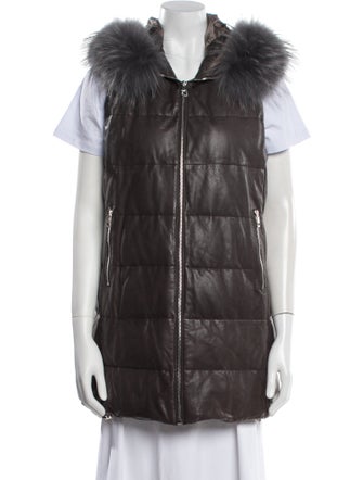 Intuition Paris Lamb Leather Down Jacket