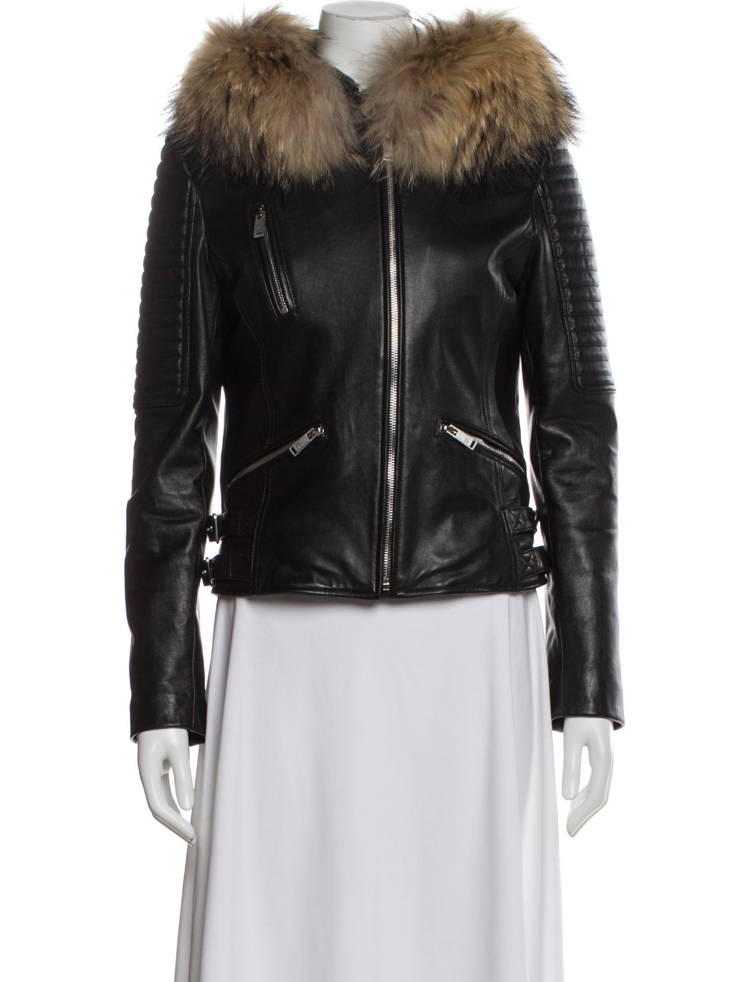 Intuition Paris Leather Faux Fur Jacket