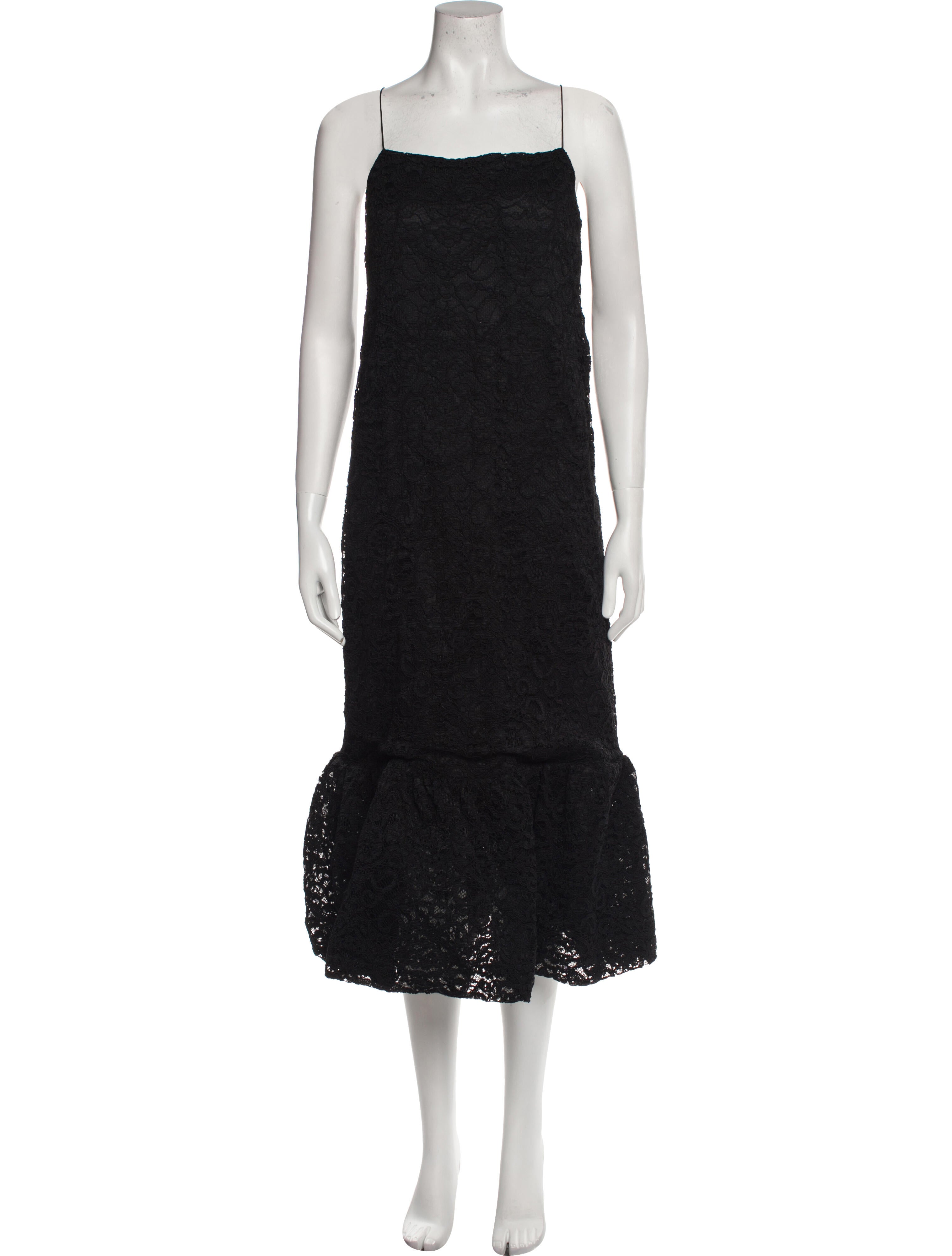 Interior Square Neckline Long Dress