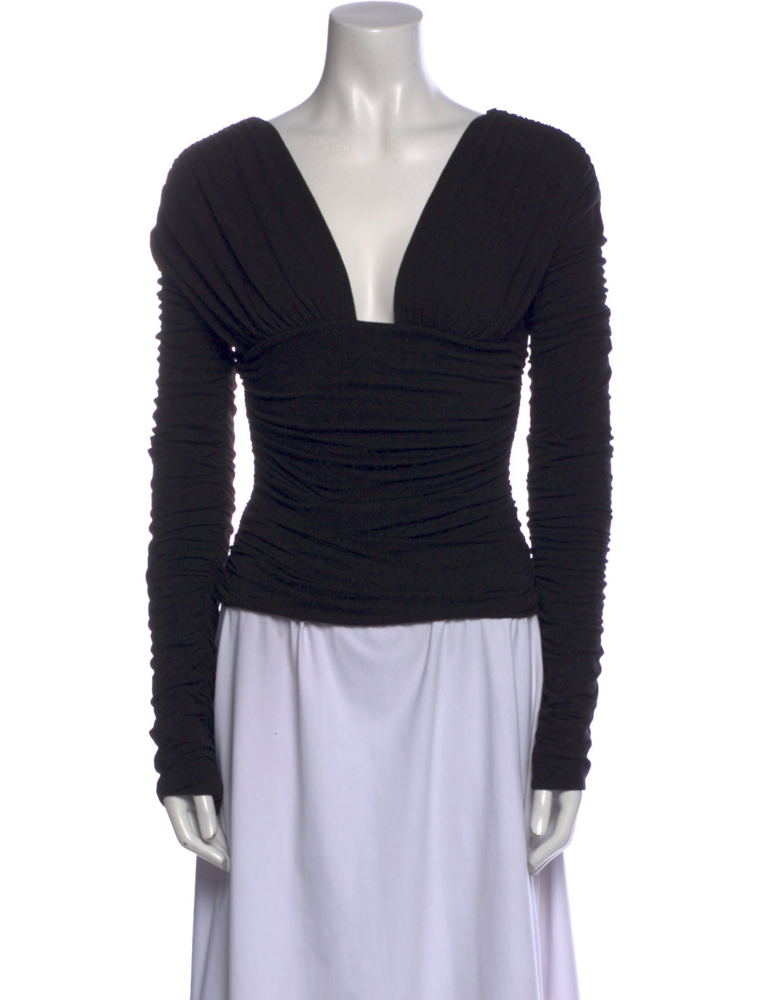 Interior V-Neck Long Sleeve Crop Top