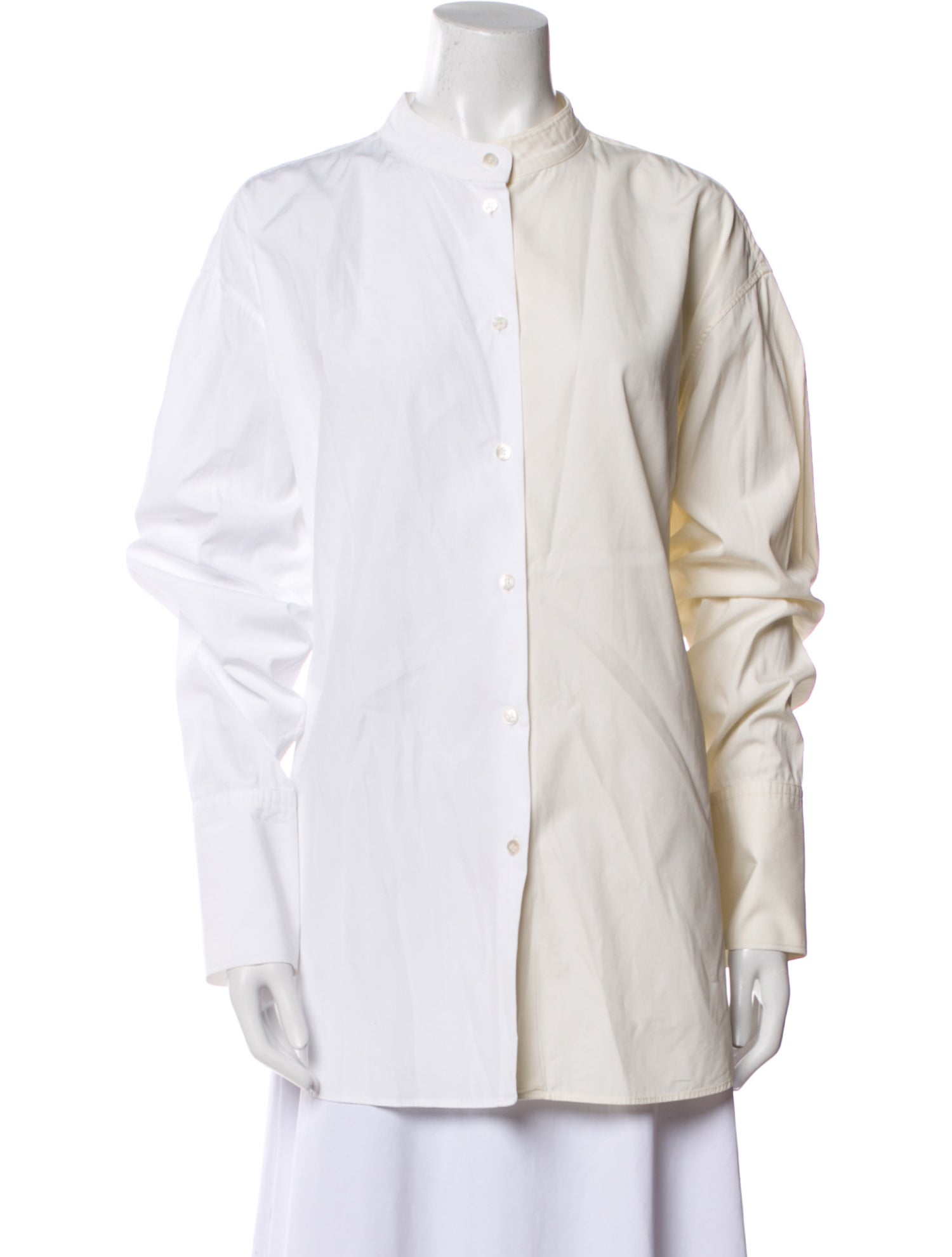 Interior Long Sleeve Button-Up Top