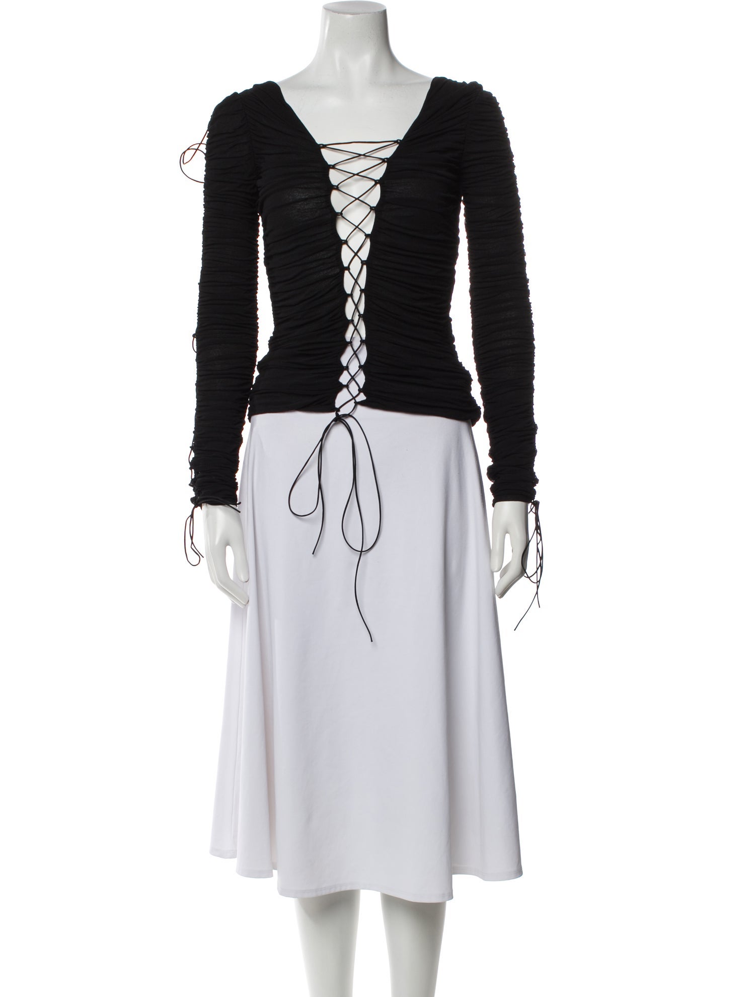 Interior V-Neck Long Sleeve Top